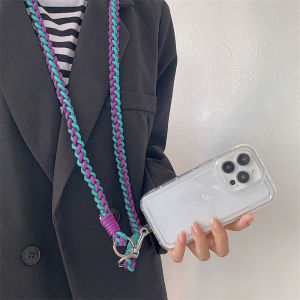 Zeallion Fashion Colorful Universal Nylon Mobile Phone Chain Long Lanyard Neck Cellphone Hanging Rope For Women Men Anti-Drop Crossbody Phone Case Strap