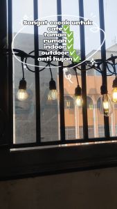 Kabel Fitting Lampu Gantung Outdoor taman edison retro filamen hias Kabel 10 Meter 10m 10 fitting 15 fitting 20 Fitting LAMPU GANTUNG dekorasi Lampu Hias Cafe E27