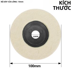 1 Miếng Đệm Đánh Bóng Bằng Len Dùng Cho Kim Loại Kính Gốm Kích Thước 2/3/4/4.5/5 Inch Phụ Kiện Máy Mài Mài Mòn