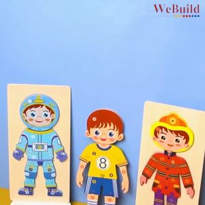 Occupation Jigsaw Puzzle 人物认知卡扣拼图 3D Wooden Puzzles Preschool Educational Toy Permainan WeBuild