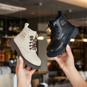 Fashionable Martin Boots for Girls And Boys Genuine Leather Short Boots Autumn Winter Versatile Childrens Boots Side Zipper