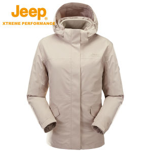 Jeep | Jeep Womens Three-in-One Detachable Windproof Outdoor Fleece Lined Down Jacket Waterproof Breathable Hiking Clothing Set