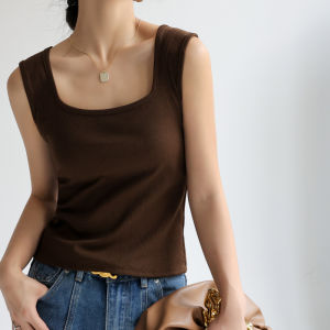 Áo Vest Nữ Không Tay Cổ Vuông Ôm Vừa Vặn Mùa Xuân Hè Áo Khoác Ngoài Áo Vest Lót Bên Trong Cho Phụ Nữ