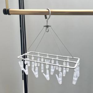 Stainless Steel Aluminum Alloy Clothesline round Disc Multi-clamp Anti-wind Underwear Socks Drying Rack Home Balcony Use