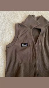 【READYSTOCK】 Retro vest women western style tank top 欧美风背心 美式复古背心 Polo领背心 辣妹短上衣 无袖背心女 小众款上衣 牛仔风