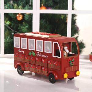 Christmas Decorations Countdown Calendar Creative Color Painted Small Train Christmas Gifts for Children Wooden Drawer Ornaments
