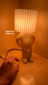 Claeted Naughty Boy Creative Table Lamp Unique LED Pleats Reading Lighting Bedroom Bedside Night Light Childrens Gift