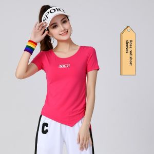 New New Arrival Square Dance Tops Modal Short-Sleeved T-shirt Summer Sports Aerobics Performance Dancing Clothes Women
