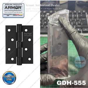 GENOVA ARMOR GDH-555 4-Inch Heavy Duty Door Hinge Matte Black Stainless Steel Butterfly Hinge