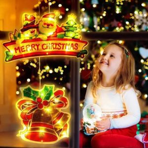 8 Styles Christmas Lamp Window Hanging Lamp Christmas Decor Lights Shop Window Room Decoration