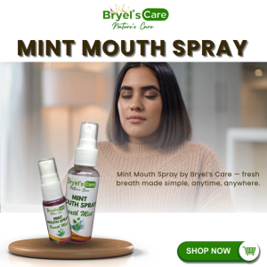 Mint Mouth Spray of Bryel’s Care – Instant Fresh Breath Solution Portable and Easy-to-Use Spray for Everyday Confidence Pocket-Friendly Size Perfect for Travel Work and Daily Oral Freshness Needs