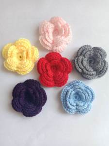 Hand Knitted Rose Flower 6cm Knitted Flower Hooked Flower Chest Flower Clothing Accessories Finished Product Fashion Accessories