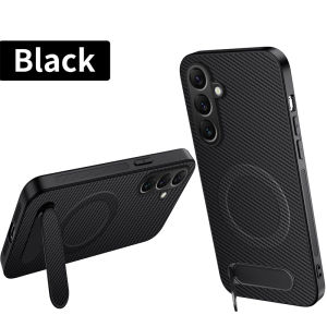 szhaiyu | Carbon Fiber Magnetic Holder Phone Case for Samsung Galaxy A57 A37 A27 A56 A55 A54 A36 A35 A34 A26 A17 A16 A15 A06 A05 A05S