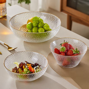 Crystal Glass Fruit Basket Luxury Home Living Room Decoration Snack Display Stand High Value Aesthetic Handmade Artwork