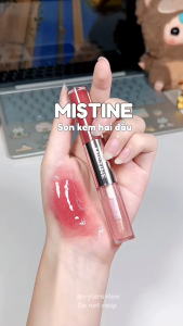 Son 2 đầu kem lì và bóng căng mướt môi Mistine Tipsy-Lock Lip Duo 3g - Thái Lan