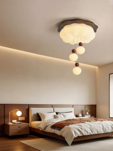 DGY | French Cream Style Retro Cloud-shaped Pumpkin Wooden Ceiling Light for Childrens Study