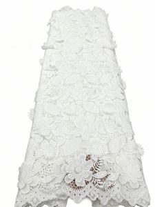 3D Embroidered Guipure Cupion Lace Skin Friendly African Cord Fabric Middle East Wedding Formal Mermaid Lady Gown with Appliques
