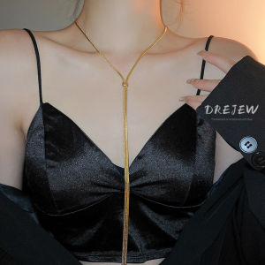 DREJEW 18k gold cold wind metal necklace small crowd simple cold wind temperament necklace trendy pull-out necklace female