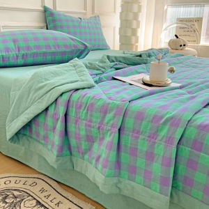 New A-Class Thin Cotton Summer Quilt Pure Cotton Washable Four-Piece Set Air Conditioning Quilt Comforter Lightweight Breathable