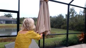 Garden Umbrella Outdoor with Stand Double Layer Solar Umbrella Heavy Duty Courtyard Parasol Patio Umbrella Foldable Beach Sunshade Canopy Cover Garden Umbrella Outdoor Heavy Duty Garden Umbrella Heavy Duty Big Umbrella Heavy Duty Outdoor Umbrella Red
