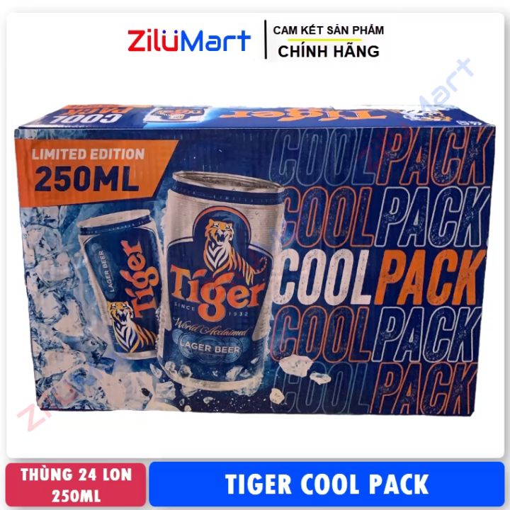 Bia Tiger Cool Pack (thùng 24 lon) loại 250ml | Lazada.vn