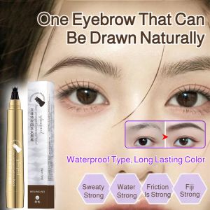 Water Eyebrow Pencil Waterproof Long-Lasting Liquid Wild Eyebrow Ultra-Fine Four-Pronged Eyebrow Pencil四叉水眉笔硬芯野生眉