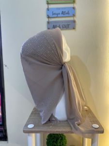 Hijab Segi Empat Payet Tabur Pesta Atas Bawah Mewah