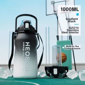nRMEi | Insulated Large Capacity Portable Sports Water Bottle With Straw 2000ml