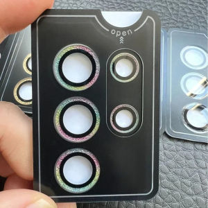CHUBAN | Glitter Glass Metal Ring Camera Protector Full Cover For Samsung Galaxy S26 S25 S24 S23 Plus Ultra Protection Phone Lens Film