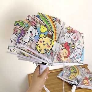 Transparent Automatic Umbrella Chiikawa Foldable Dual Layer for Adults Women Children Cute Cartoon Design Home Daily Use