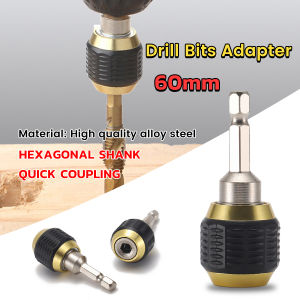 1/4\" Hex Shank Keyless Drill Bit Adapter 60mm Screwdriver Impact Driver Adaptor Quick Change Convertor