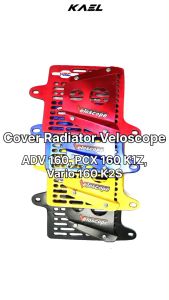 Cover Radiator Veloscope PCX 160 Baru & ADV 160 2022 & Vario New 160 New Garis Alumunium Tutup Penutup Kipas Mesin HRC Airscope Airscop Plus Baut