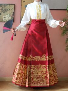 ชุดแต่งงานสไตล์จีนย้อนยุค ชุดฮันฟูสีแดง ชุดแต่งงานแบบลำลอง ชุดฮันฟูแบบใหม่สำหรับงานแต่งงานและงานเลี้ยงดื่ม