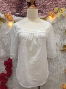 Áo Xô Cổ Vuông Phối Ren 2 hand Nhật - Hiệu Do Family Co- Size S (A81)