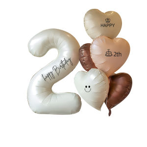 ETY | Heart-Shaped Number Balloons for Childrens Birthday Party Decorations
