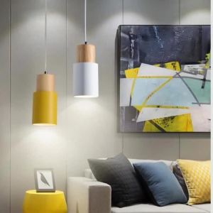 JOYINLED Macaron Chandelier Bedroom Bedside Lamp Modern Nordic Restaurant Ssingle Head Small Bar Counter Small Chandelier LED