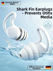 Waterproof Swim Earplugs Professional Silicone Shark Fin