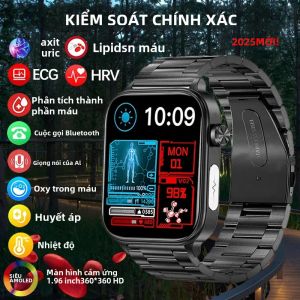 Đồng Hồ Thông Minh 2025 Đo Axit Uric Mỡ Máu Điện Tâm Đồ Nhịp Tim Huyết Áp Nhiệt Độ Cơ Thể Theo Dõi Sức Khỏe Với Chức Năng Theo Dõi Giấc Ngủ Đeo Tay Dành Cho Android Và iOS