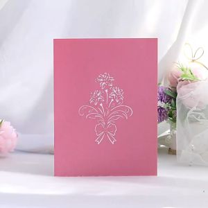 UMI 3D Mothers Day Pop Up Handmade Flowers Birthday Card Gifts Thank you Event Festive Greeting Postcard Hari Ibu Kad