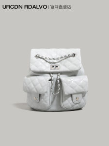 UR Small Fragrance Style Womens Backpack 2025 New High Aesthetic Diamond Grid Chain Bag Casual Shopping Lightweight Single Shoulder Bag
