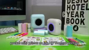LIOTOG C22 Colorful Light Mini Printer Label Thermal Printers Inkless Printing Stickers Paper 57mm Pocket mini Portable Impresora 200DPI