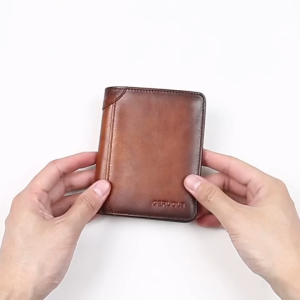 100% Cow Genuine Leather Wallet Original Men Trifold Small Purse Card Holder Wallet for Men Anti RFID Fashion Birthday Gifts 2026