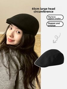 BILLI ZILLY | Retro Japanese Style Plus Size Womens Summer Hat Face Slimming Sun Protection Beret Cap Duckbill Hat Front And Back Wearable