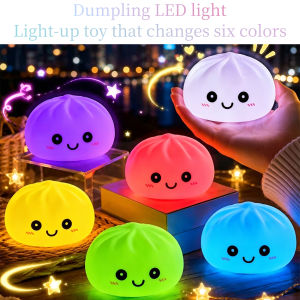 Healing silicone dumpling night light pressable 6-color gradient LED light office desktop stress relief gadget