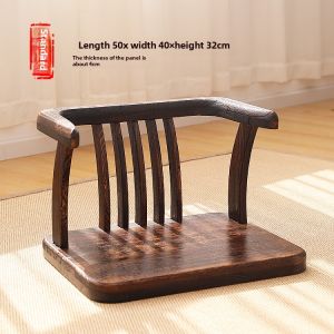 Solid Wood Tatami Seat Backrest Low Chair Balcony Leisure Chair Bed Legless For Home Japanese Style Bay Window Small Chair