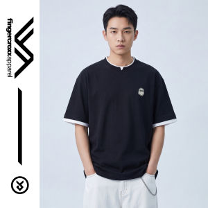 FINGERCROXX | American Style False Two-Piece T-Shirt Cotton