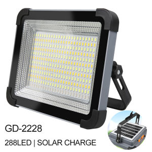 1000LM Solar-Powered Flood Light - 50W Rechargeable LED with Reflector Waterproof for Outdoor Construction & Security Lighting