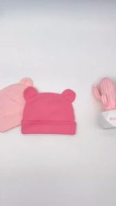 3Pcs/set Cotton Newborn Baby Hat + Mittens + Booties Cotton Anti-scratching Gloves Set Pure Color Baby Boys Girls