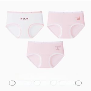 MiiOW | Quần lót cotton nguyên chất cho bé gái Quần lót cotton cạp giữa cho bé gái phát triển Quần đùi cotton thoáng khí thoải mái Quần lót cotton A-class cho bé gái