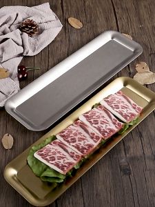 PDM 304 Stainless Steel Korean Rectangular Serving Plate Dessert Tray Sashimi Tray Sushi Plate Meat Serving Plate